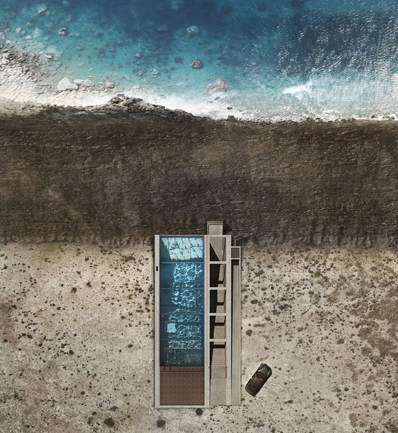 Illustration for article titled Este diseño de casa en un precipicio es tan terrorífico como maravilloso